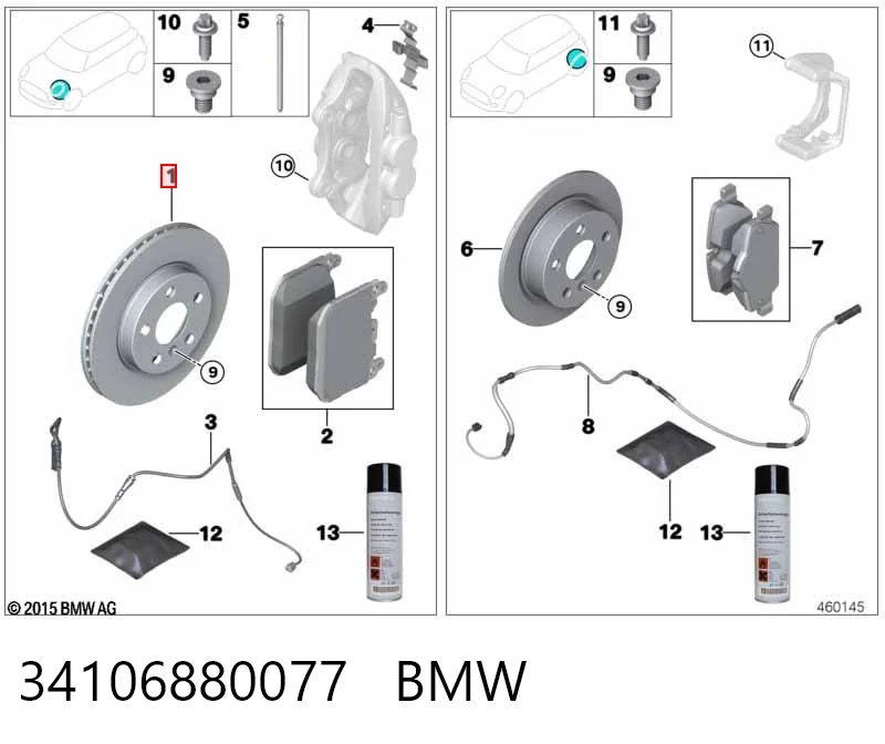 34106880077 BMW Discos