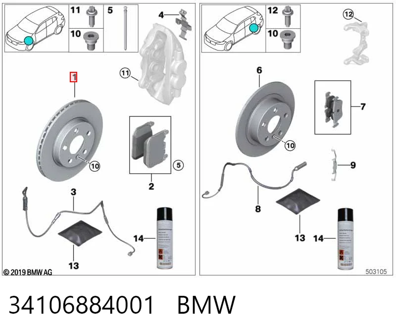 34106884001 BMW Discos