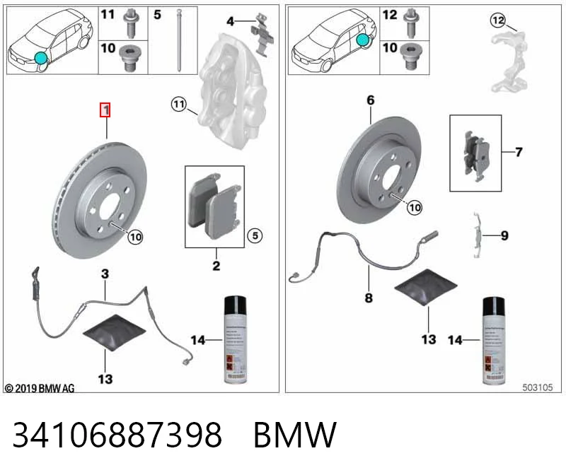 34106887398 BMW Discos