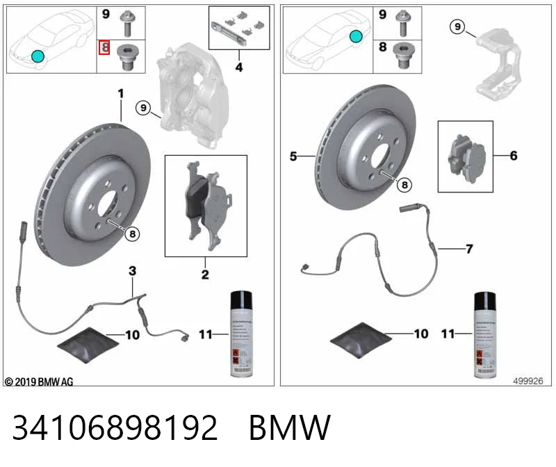 34106898192 BMW Pastillas delanteras