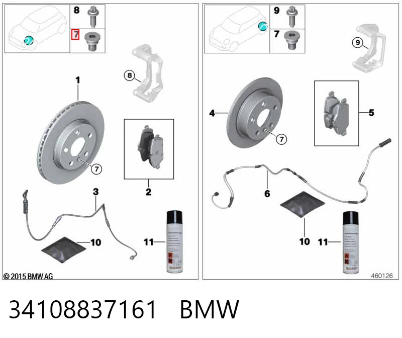 34108837161 BMW Pastillas delanteras