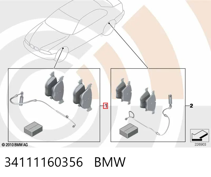 34111160356 BMW Pastillas delanteras