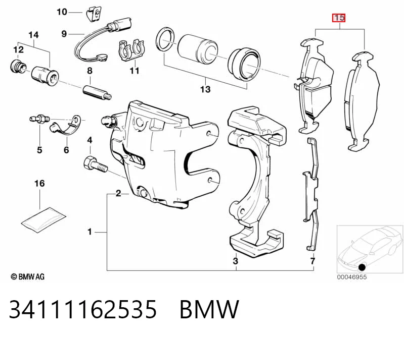 34111162535 BMW Pastillas delanteras