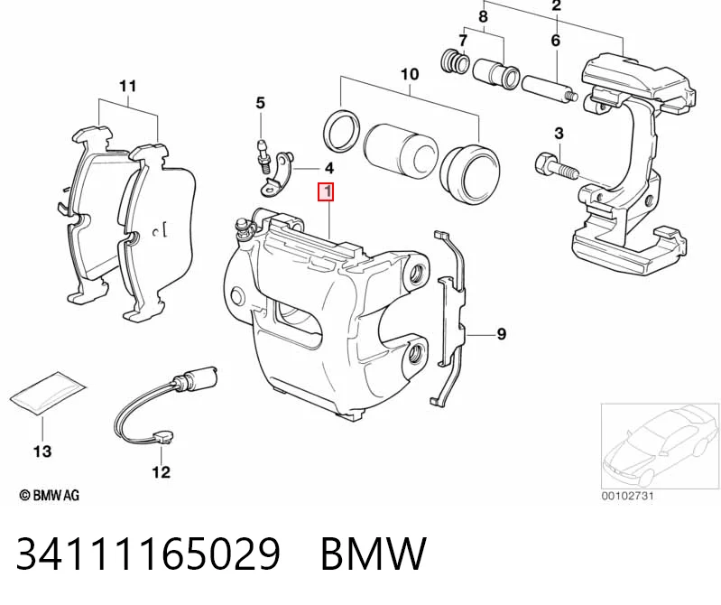 34111165029 BMW Pinza de freno delantera izquierda