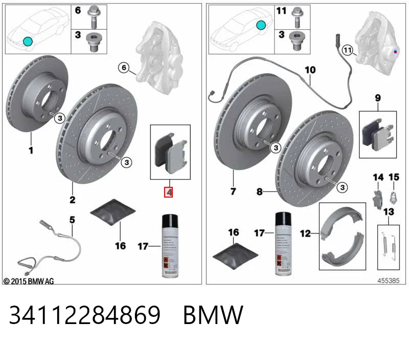 34112284869 BMW Pastillas delanteras