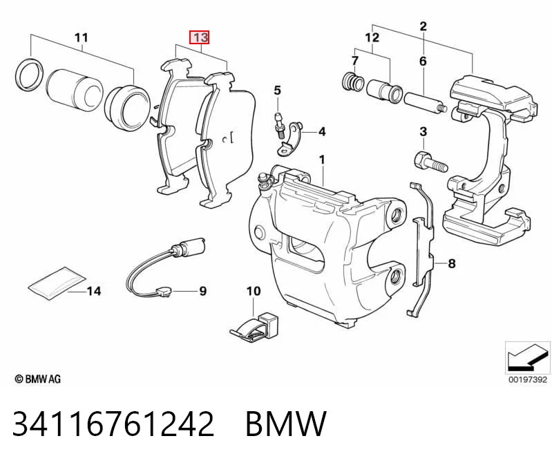 34116761242 BMW Pastillas delanteras