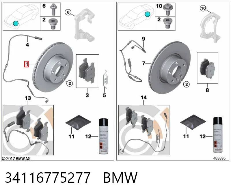 34116775277 BMW Discos