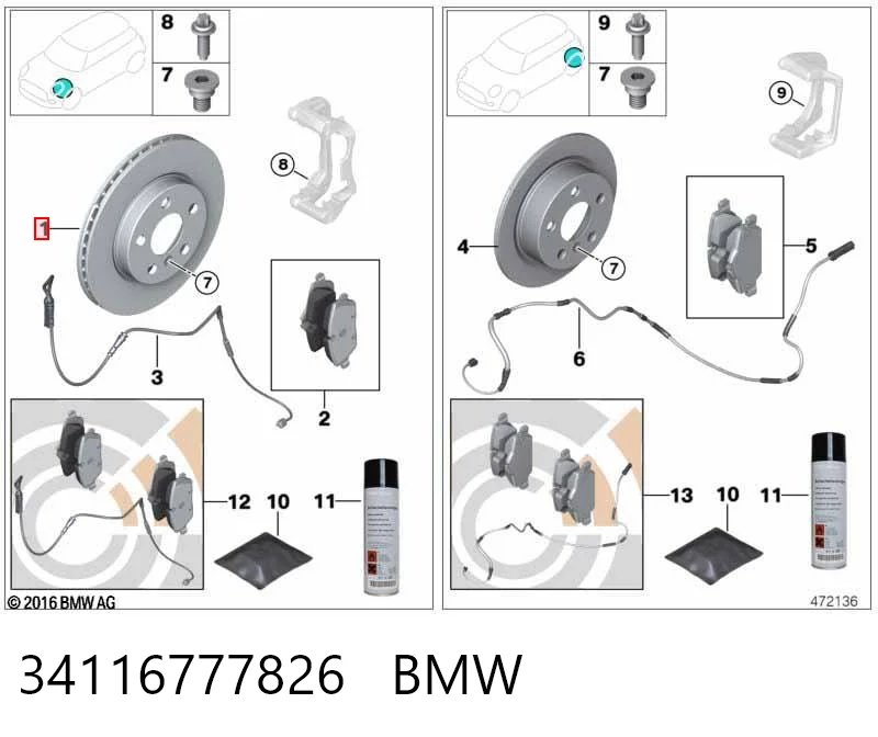 34116777826 BMW Discos