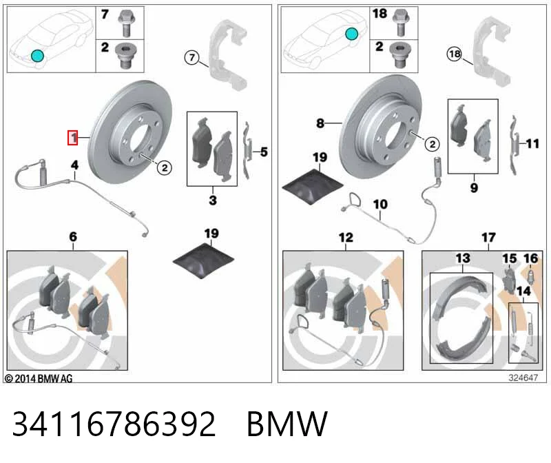 34116786392 BMW Discos