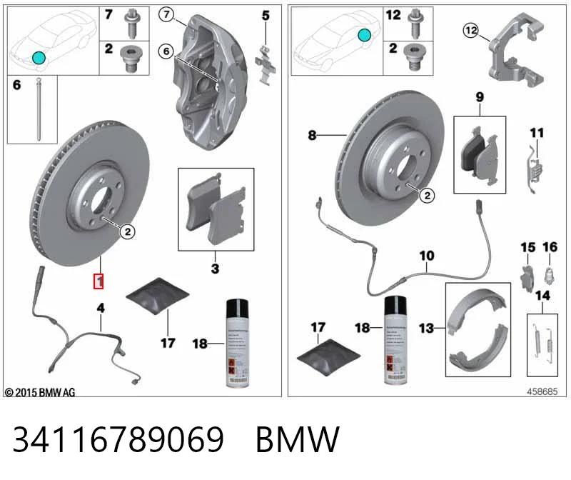 34116789069 BMW Discos