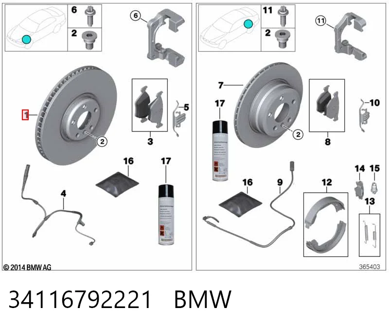 34116792221 BMW Discos