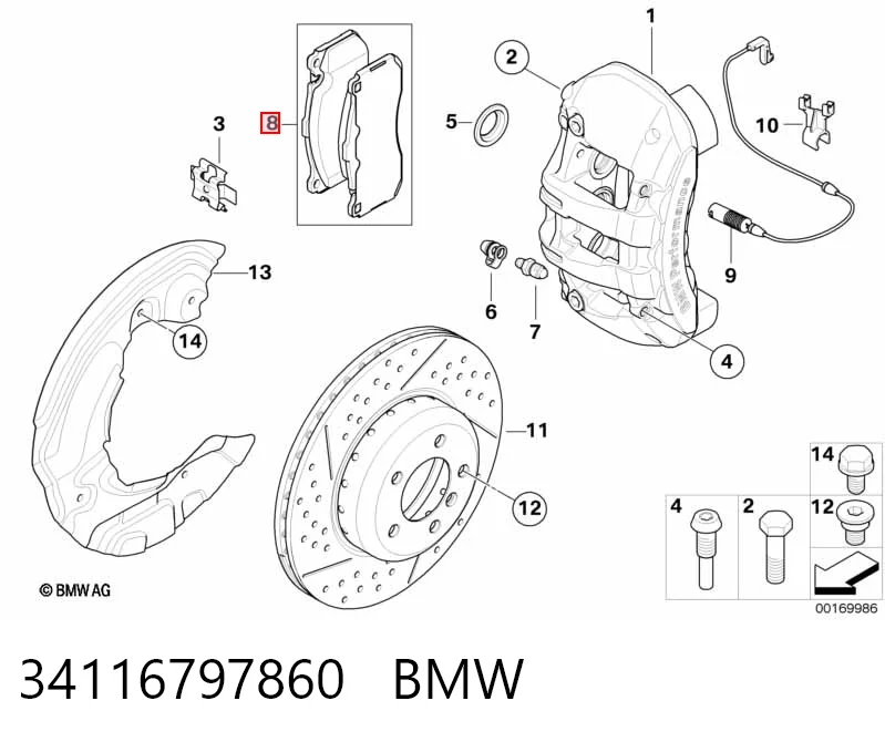 34116797860 BMW Pastillas delanteras