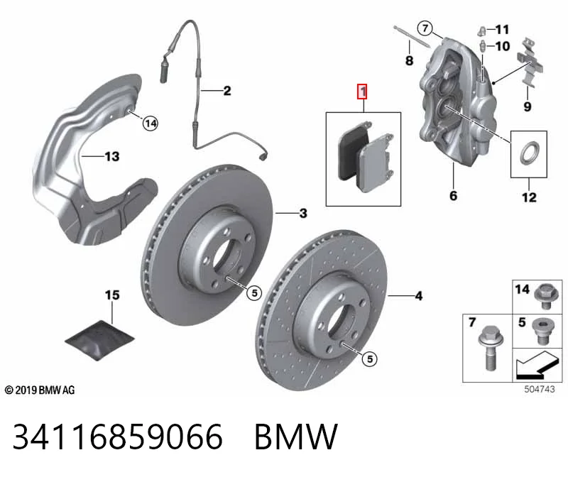 34116859066 BMW Pastillas delanteras