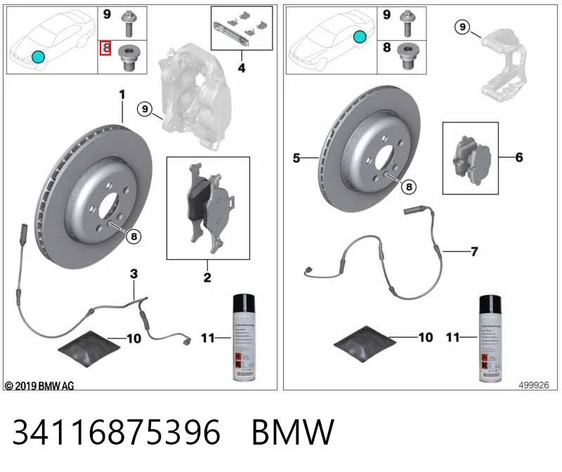 34116875396 BMW Pastillas delanteras
