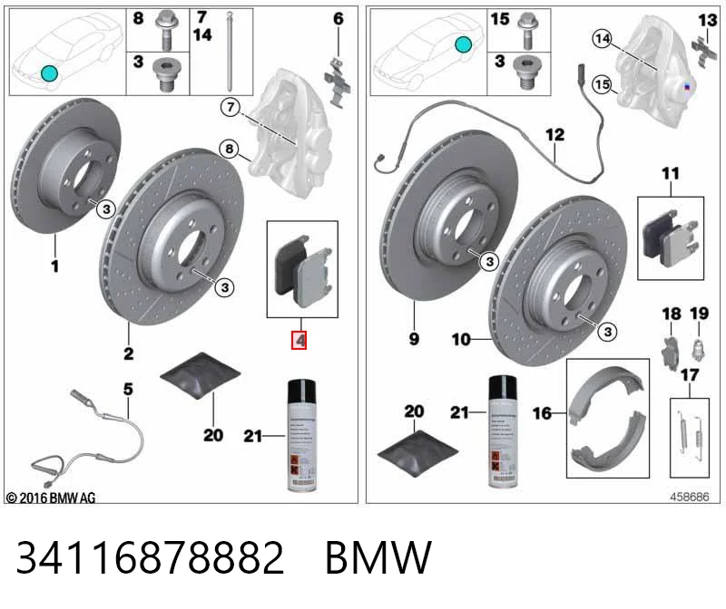 34116878882 BMW Pastillas delanteras