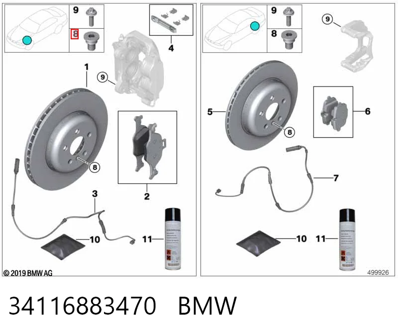 34116883470 BMW Pastillas delanteras