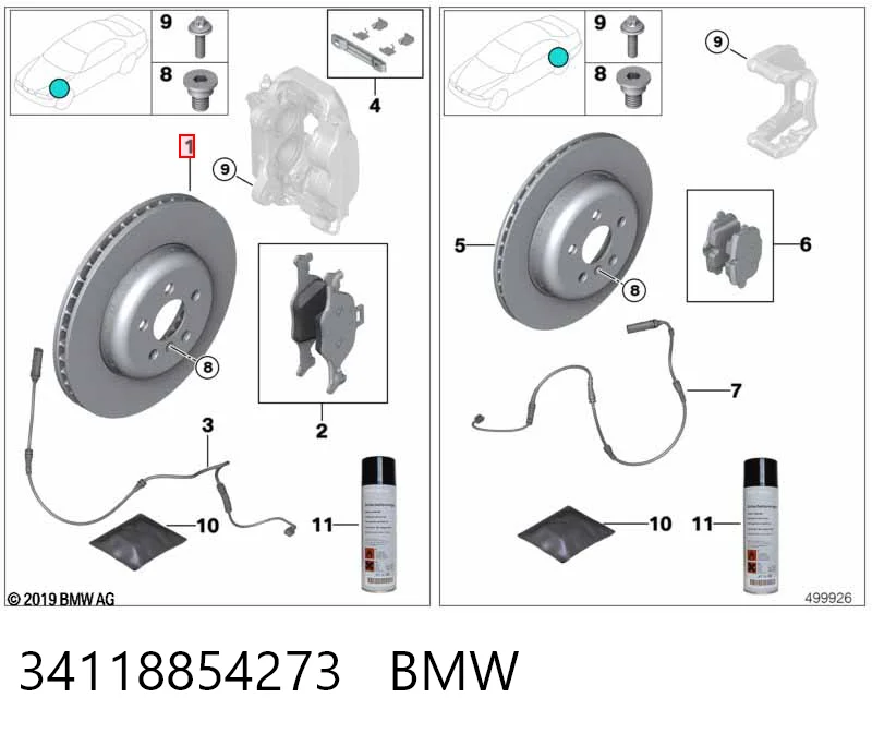 34118854273 BMW Discos