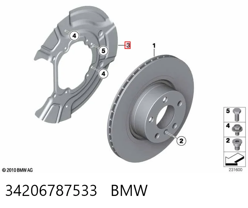 34206787533 BMW Protector de disco de freno trasero