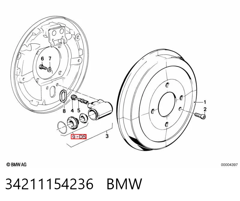 Bombín de freno de rueda trasero para BMW 3  (E30)