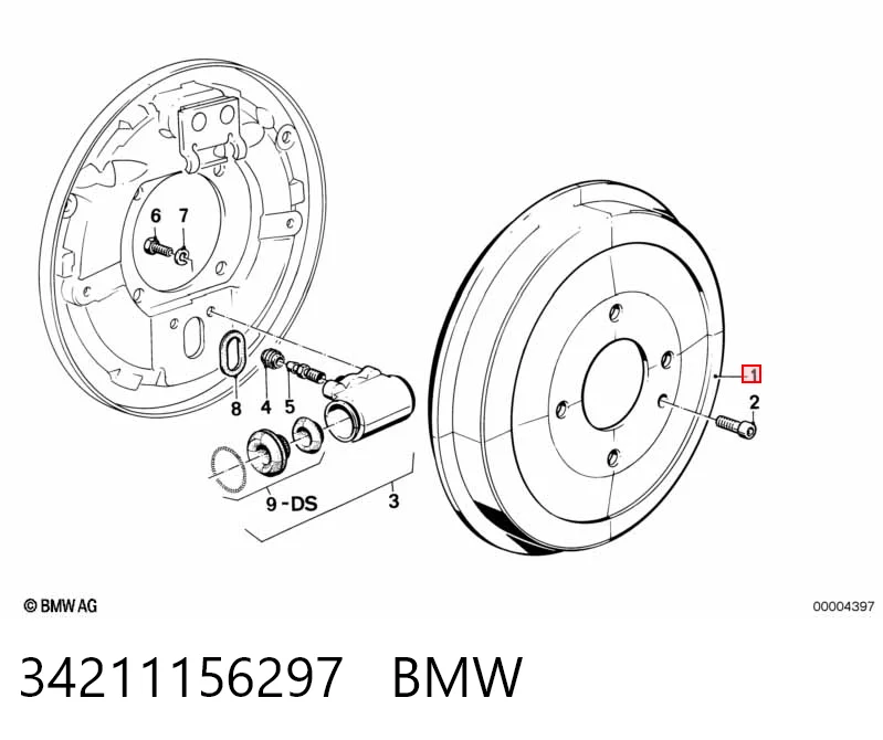 34211156297 BMW Tambor de freno trasero