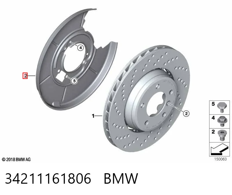 34211161806 BMW Tornillo de disco de freno