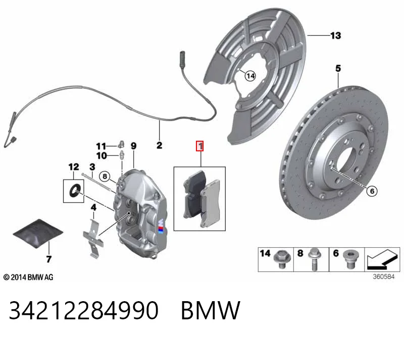 34212284990 BMW Pastillas freno traseras