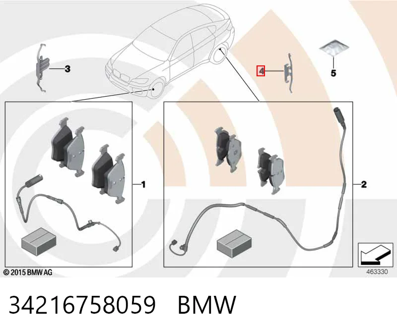 34216758059 BMW Juego de reparación, pastillas de frenos