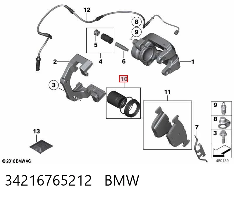 Kit de reparación de pinzas de freno trasero BMW 3  (E46)