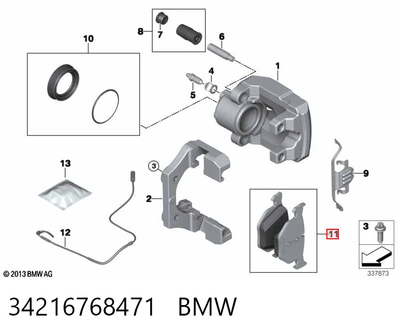 34216768471 BMW Pastillas freno traseras
