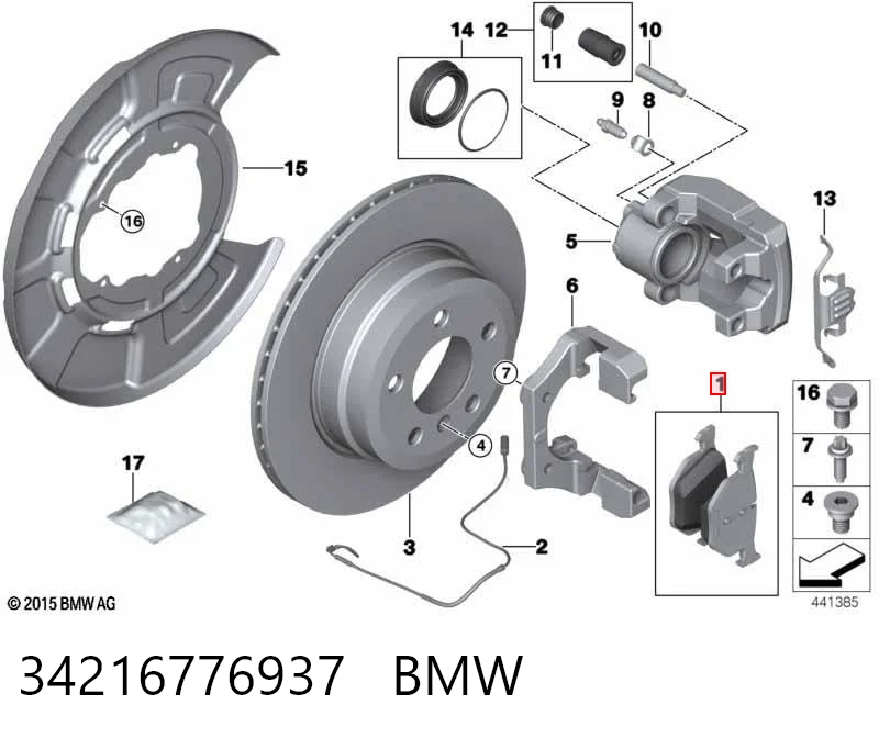 34216776937 BMW Pastillas freno traseras