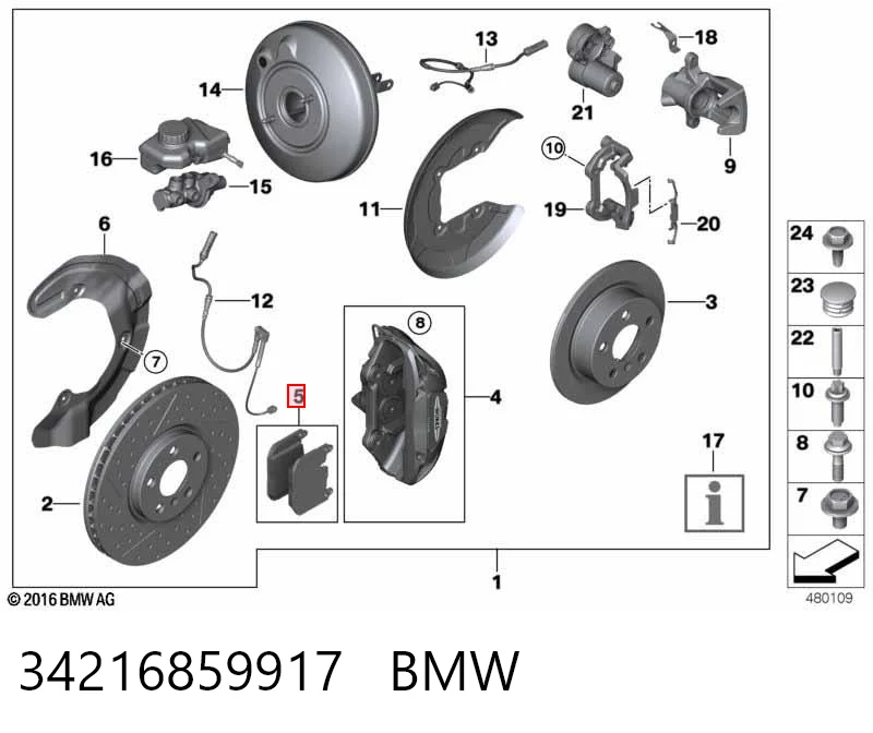 34216859917 BMW Pastillas freno traseras