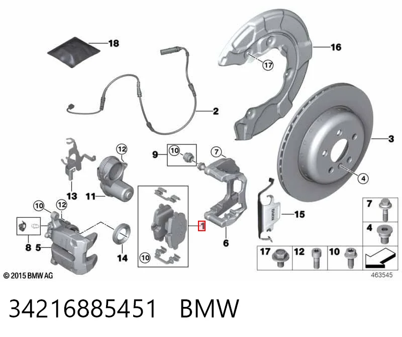 34216885451 BMW Pastillas freno traseras
