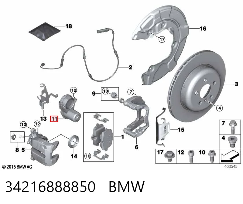 34216888850 BMW Accionamiento eléctrico del freno de mano