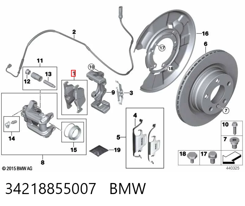 34218855007 BMW Pastillas freno traseras