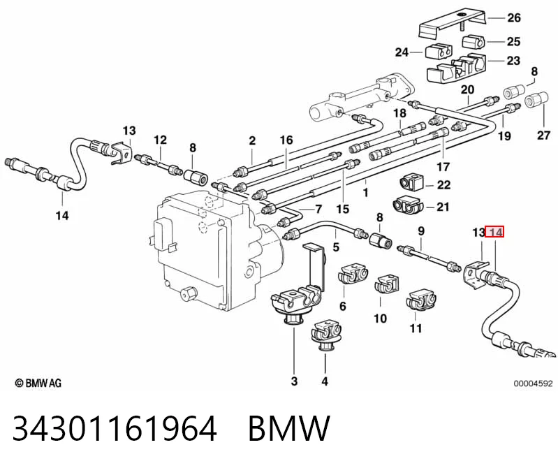 Tubo flexible de frenos delantero para BMW 7 (E38)