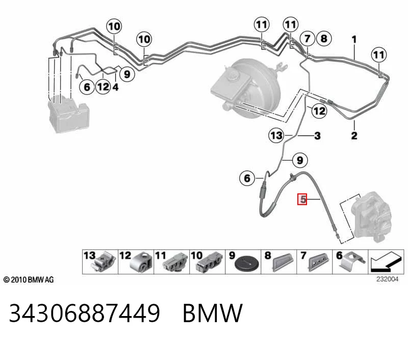 Tubo de frenos delantero BMW X3  (2010-2017)