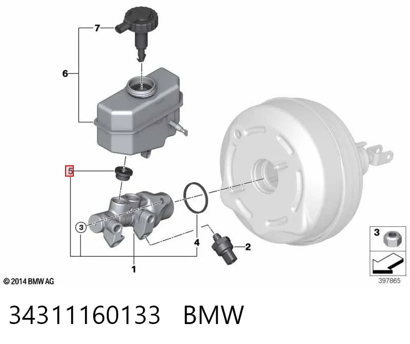 Kit de reparación de la cilindro de freno para Audi A3  (8P1)