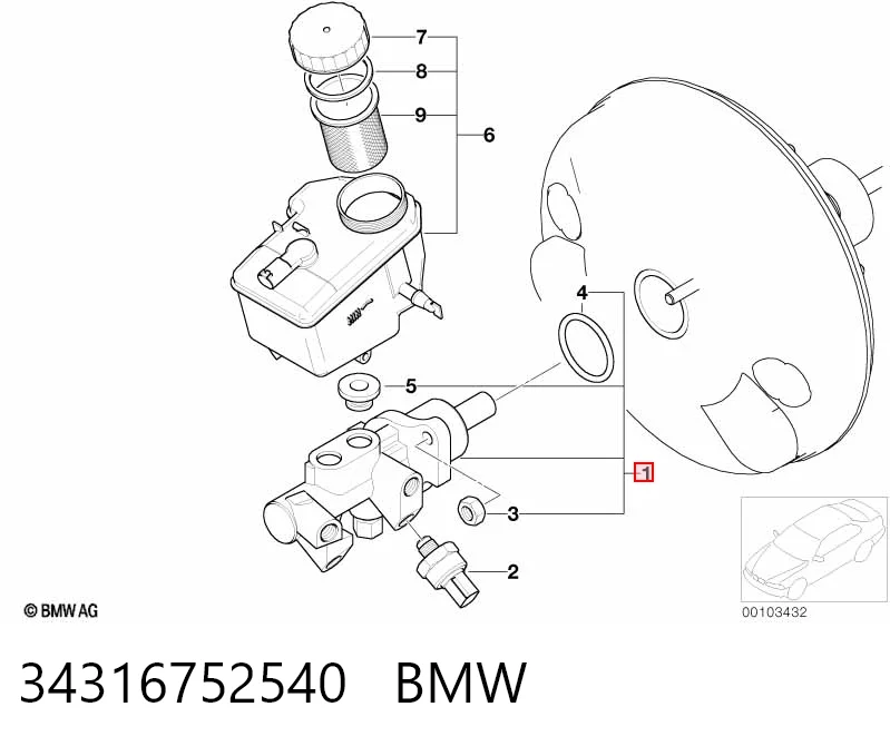 34316752540 BMW Cilindro principal de frenos