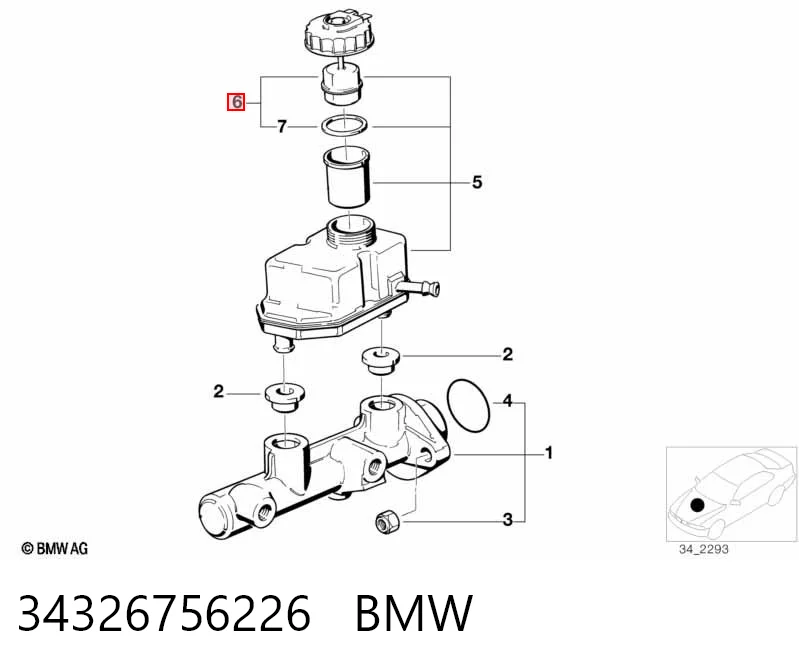 34326756226 BMW Tapa del depósito del cilindro maestro de freno