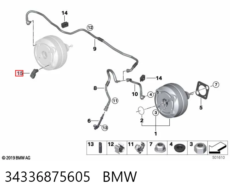 34336875605 BMW Sensor de presión del sistema de frenos neumáticos