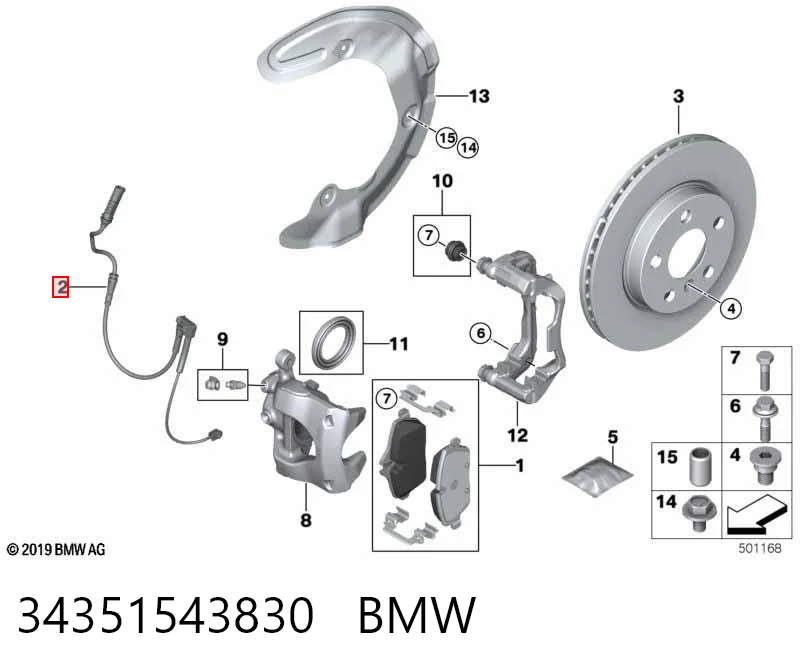 Comprar Sensor de desgaste de las pastillas de freno delanteras BMW 1  F40 a bajo precio