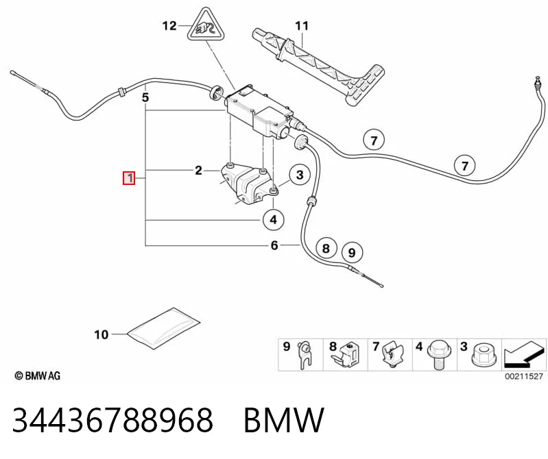 34436788968 BMW Accionamiento eléctrico del freno de mano