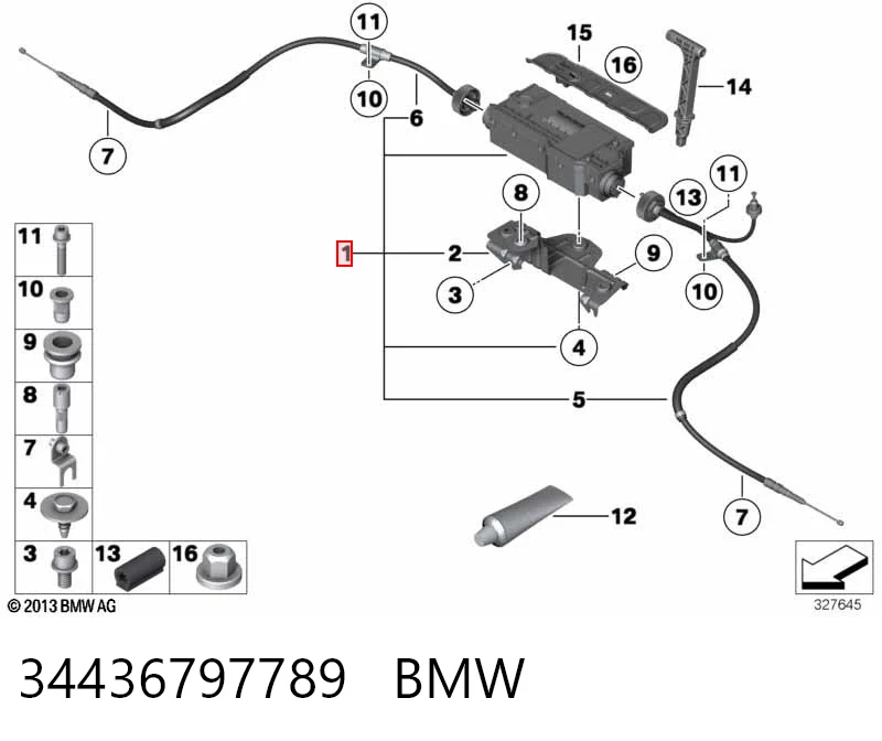 34436797789 BMW Accionamiento eléctrico del freno de mano