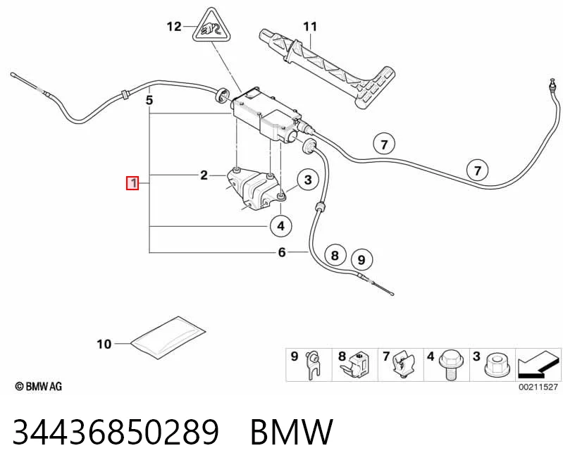 34436850289 BMW Accionamiento eléctrico del freno de mano