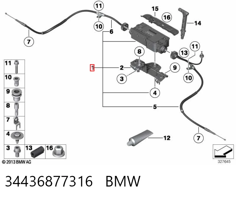 34436877316 BMW Accionamiento eléctrico del freno de mano