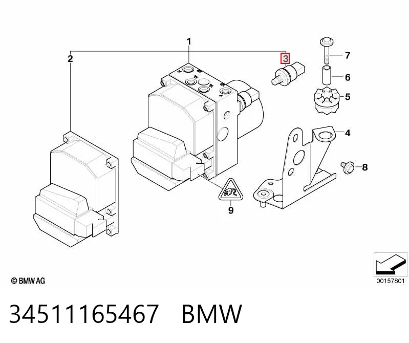 34511165467 BMW Sensor de presión de líquido de frenos