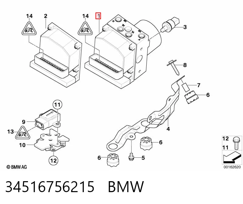 Módulo hidráulico de ABS 34516756215 BMW
