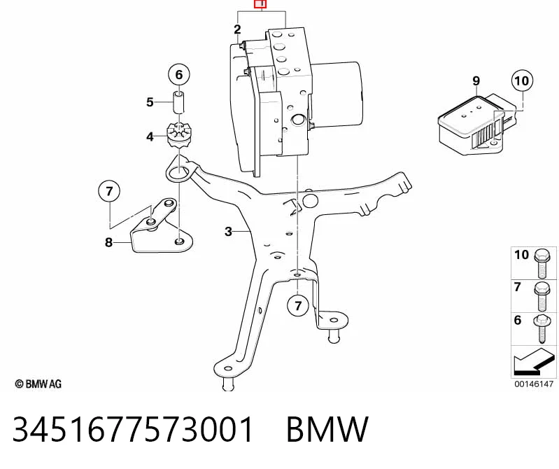Unidad de control ABS hidráulico para BMW 5  E61