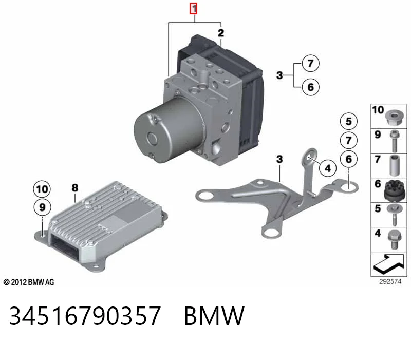 Unidad de control ABS hidráulico para BMW 7  F01, F02, F03, F04