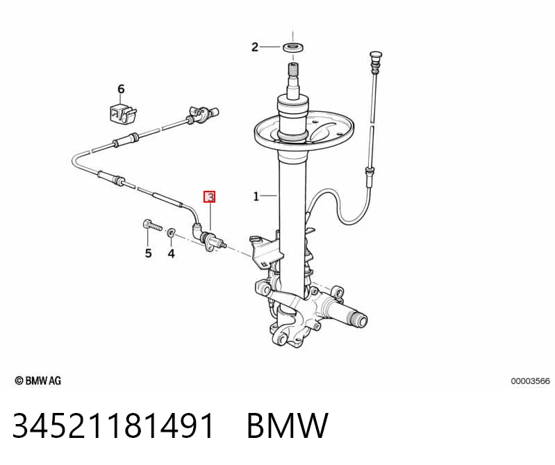 Sensor de rueda abs para BMW 5  E34